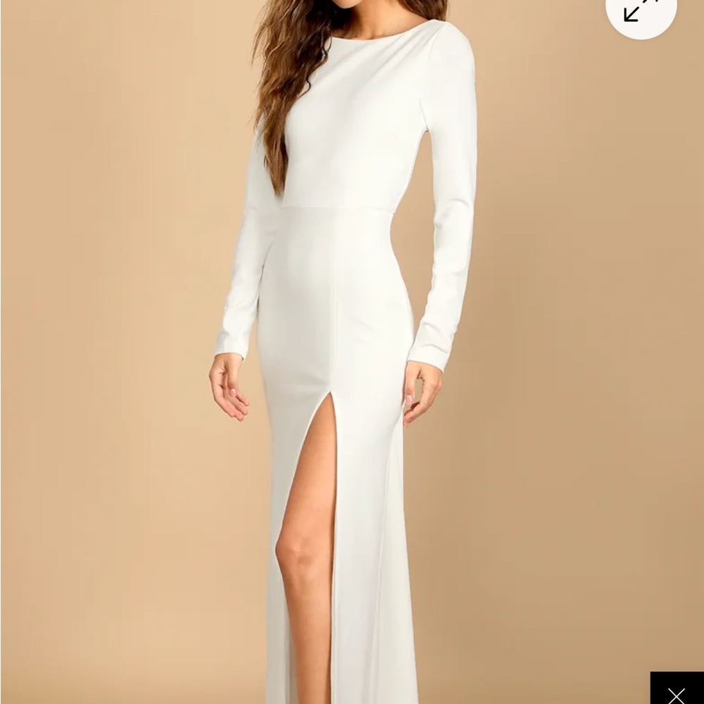 Lulu's Chic White Long Sleeve Dress